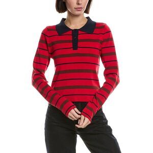 Serenette Womens  Knit Polo Shirt, Red